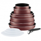 Набор посуды (антипригарное покрытие) Tefal Ingenio Red 11пр. (041758560)